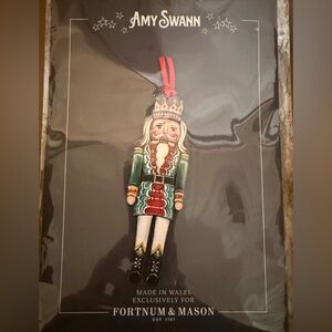 London’s Fortnum & Mason Amy Swann made in Wales Nutcracker Christmas Ornament